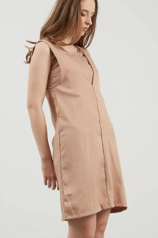 Gildore Biege Cut Out Dress
