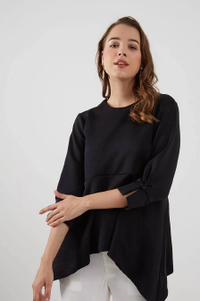 Jacie Peplum Blouse Black