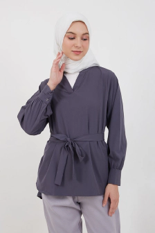 Sephia Fiona Assymetric Blouse Grey