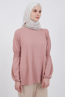 Sephia Virani Puffsleeve Blouse Dusty Pink